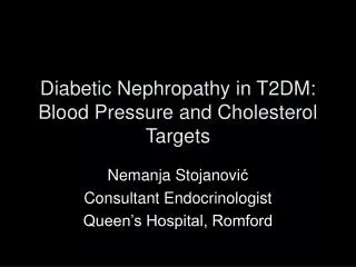 diabetic nephropathy in t2dm blood pressure and cholesterol targets