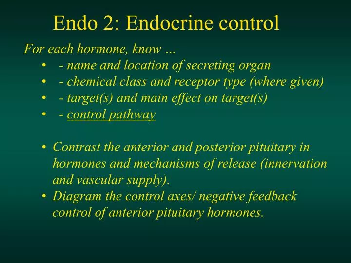 endo 2 endocrine control