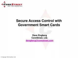 Secure Access Control with Government Smart Cards