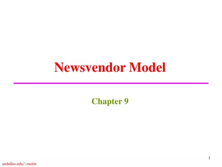 newsvendor model