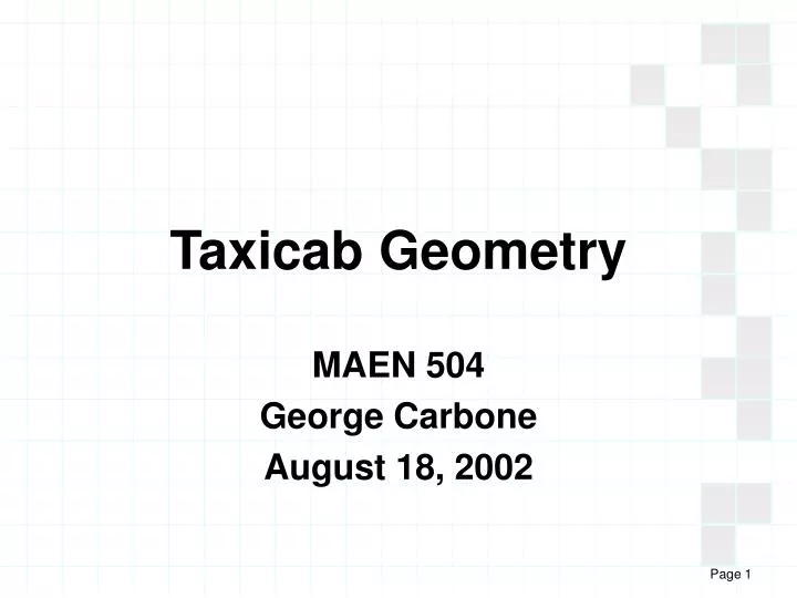 taxicab geometry
