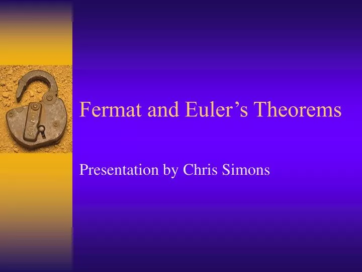 fermat and euler s theorems