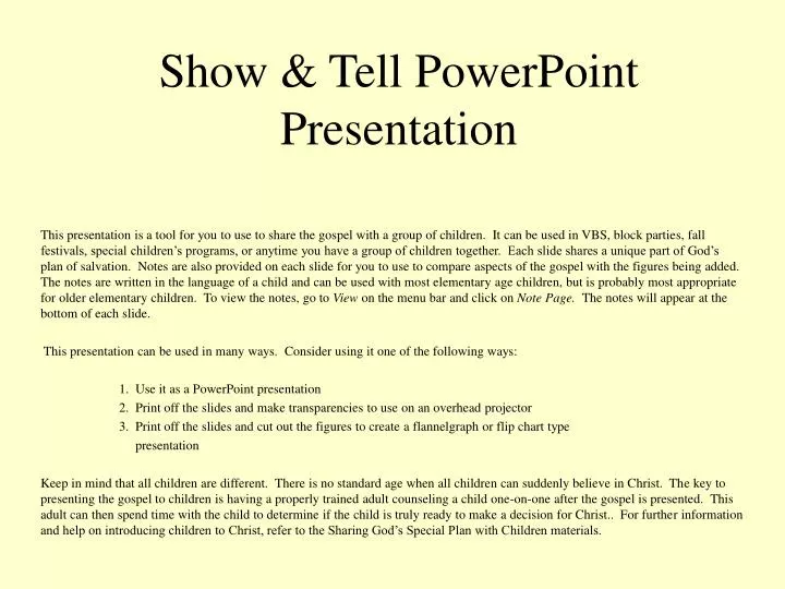 show tell powerpoint presentation