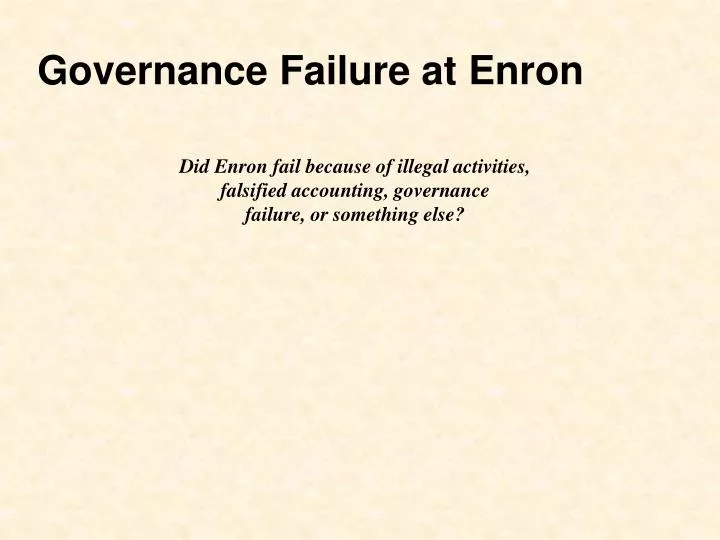 governance failure at enron