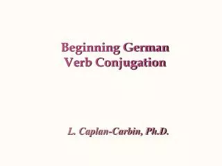 beginning german verb conjugation
