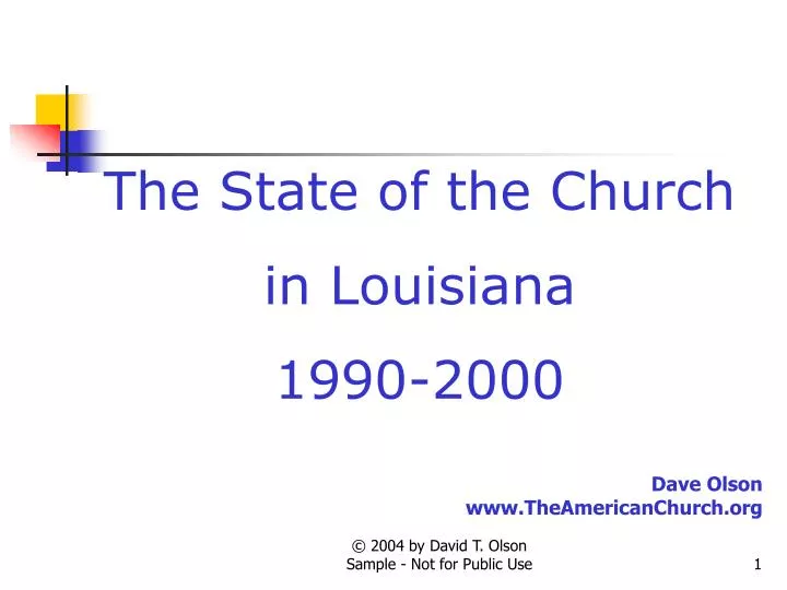the state of the church in louisiana 1990 2000