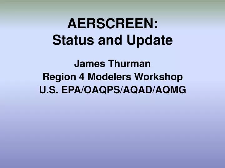 aerscreen status and update