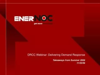 DRCC Webinar: Delivering Demand Response