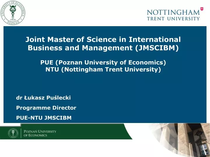 dr ukasz pu lecki programme director pue ntu jmscibm