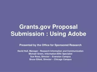 Grants Proposal Submission : Using Adobe