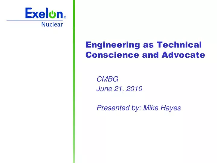 engineering as technical conscience and advocate