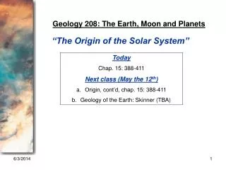 GEOL 208 Lecture 1