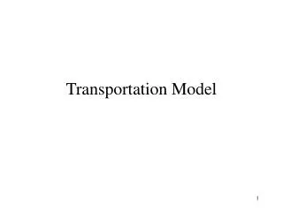 Transportation Model