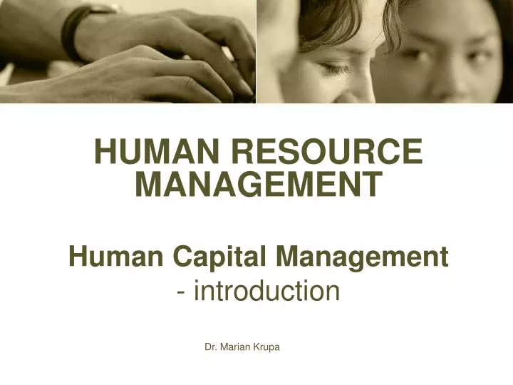 human resource management human capital management introduction