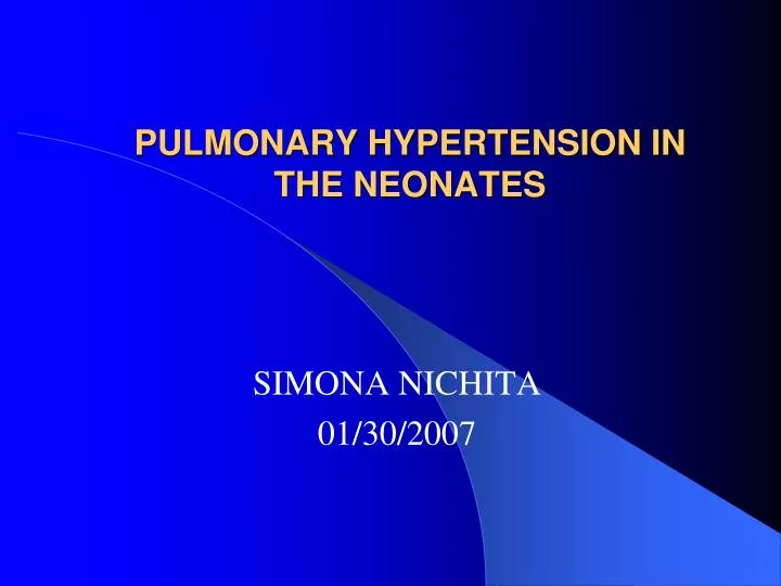 pulmonary hypertension in the neonates