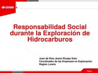 Responsabilidad Social durante la Exploración de Hidrocarburos