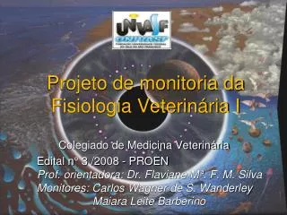 Projeto de monitoria da Fisiologia Veterinária I