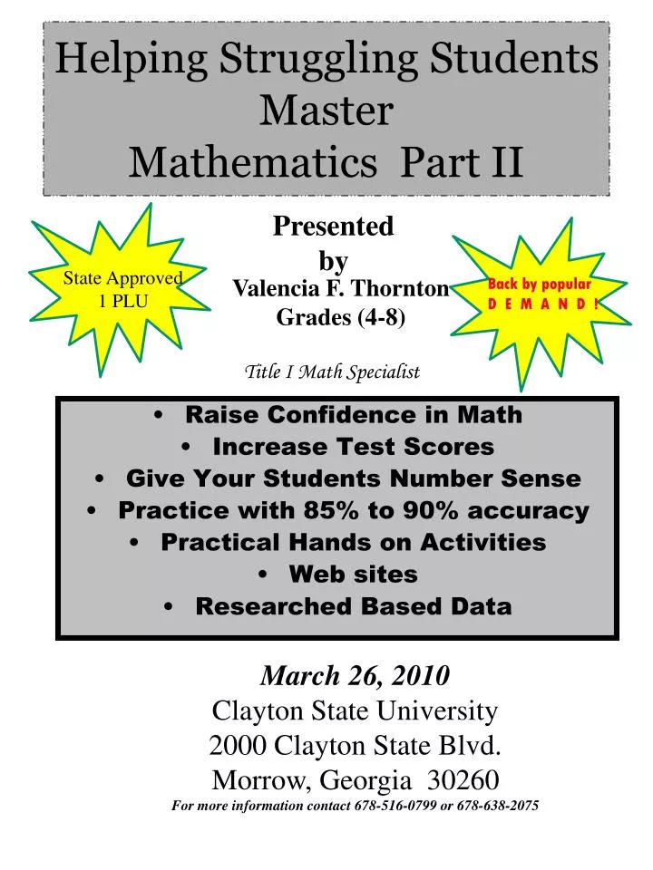 helping struggling students master mathematics part ii