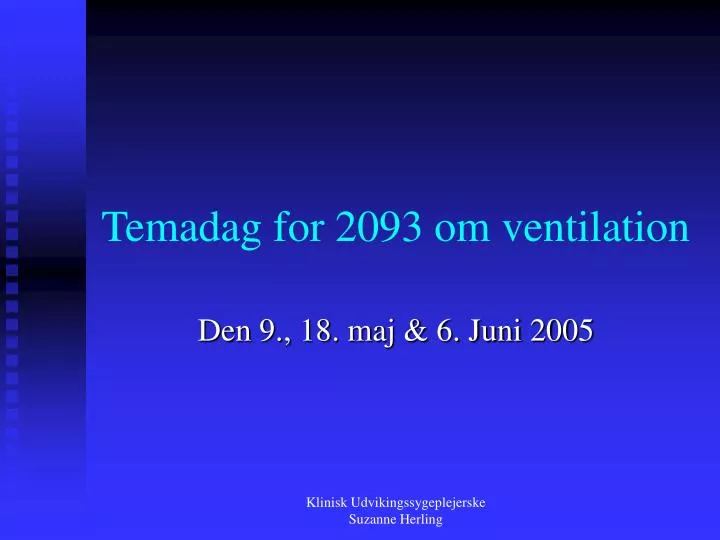 temadag for 2093 om ventilation