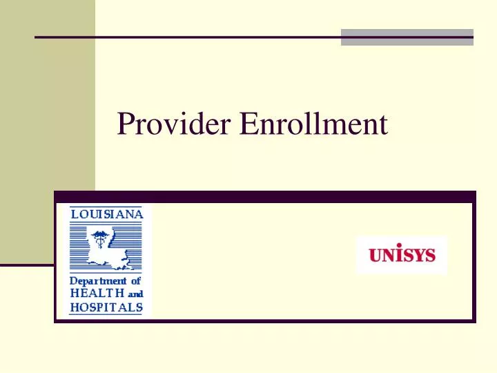 provider enrollment