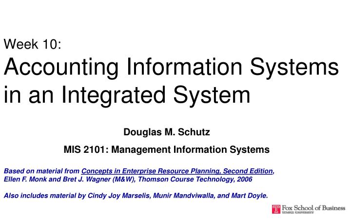week 10 accounting information systems in an integrated system