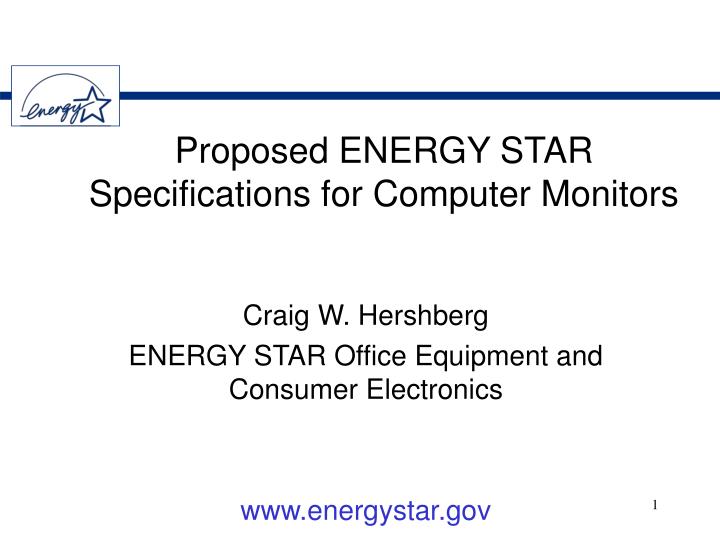 proposed energy star specifications for computer monitors