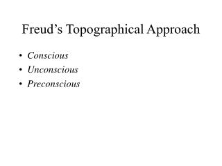 Freud’s Topographical Approach