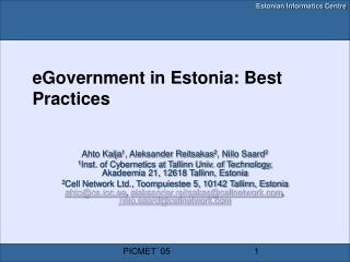 eGovernment in Estonia: Best Practices