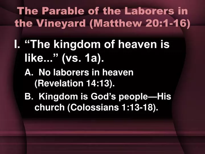 the parable of the laborers in the vineyard matthew 20 1 16