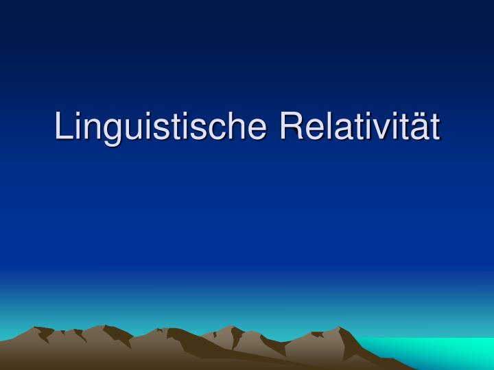 linguistische relativit t