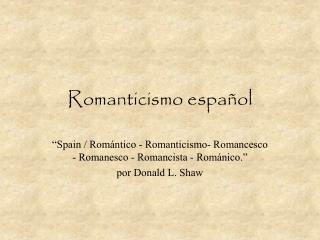 Romanticismo español
