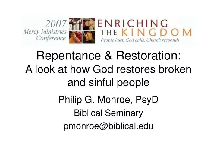 repentance restoration a look at how god restores broken and sinful people