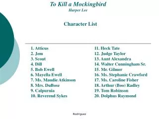 To Kill a Mockingbird Harper Lee