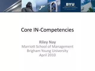Core IN-Competencies