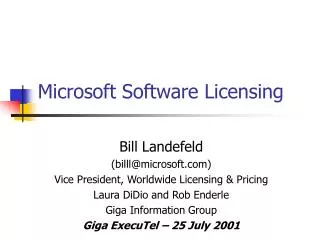 Microsoft Software Licensing