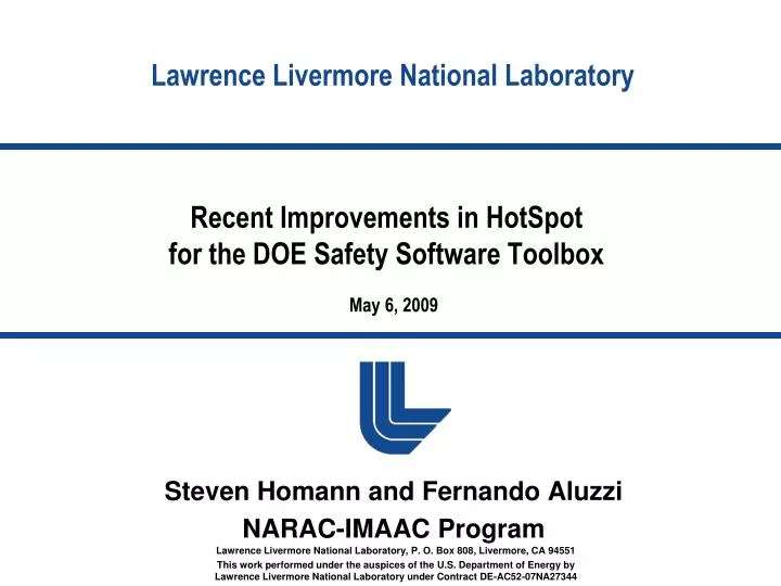 recent improvements in hotspot for the doe safety software toolbox