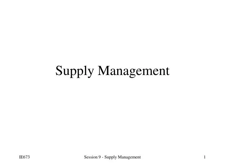 supply management