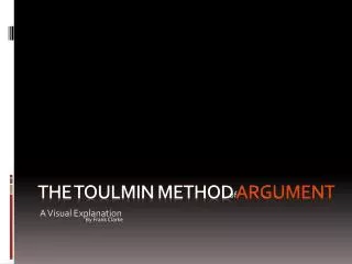 The toulmin method argument