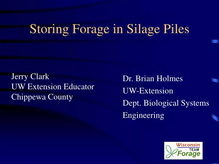 storing forage in silage piles