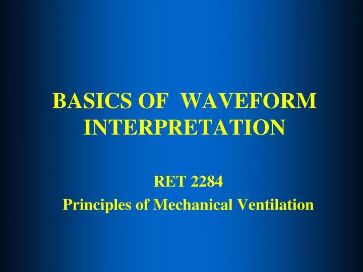 basics of waveform interpretation