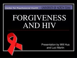 FORGIVENESS AND HIV