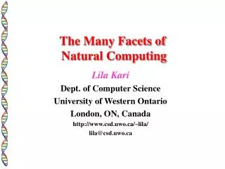 The Many Facets of Natural Computing