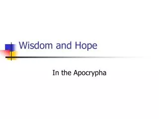 Wisdom and Hope