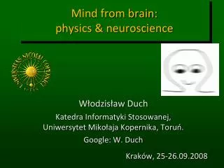 Mind from brain: physics &amp; neuroscience