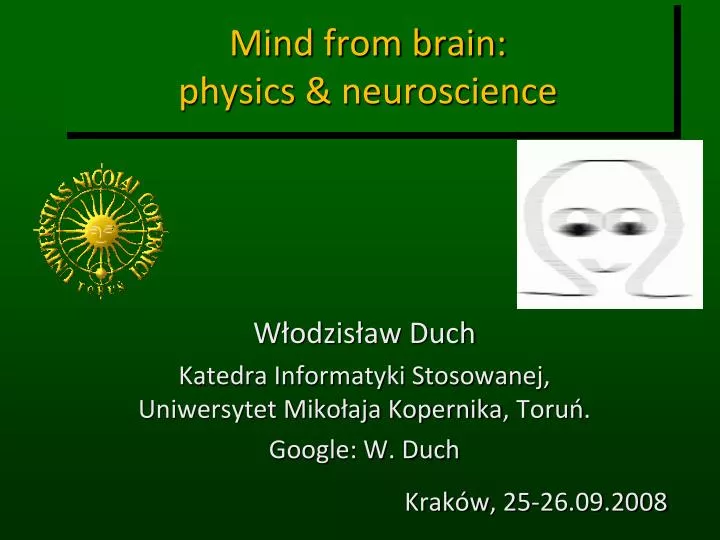 mind from brain physics neuroscience