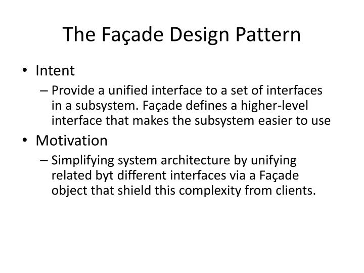 the fa ade design pattern