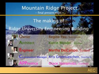 mountain ridge project final presentation