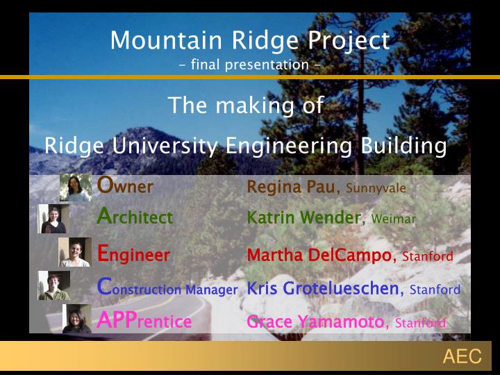 mountain ridge project final presentation