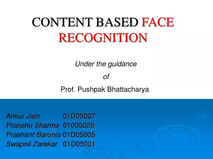 content based face recognition