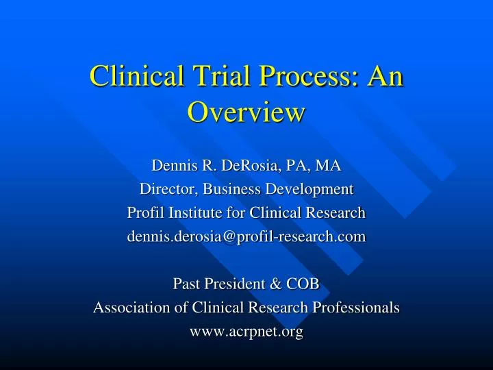 clinical trial process an overview